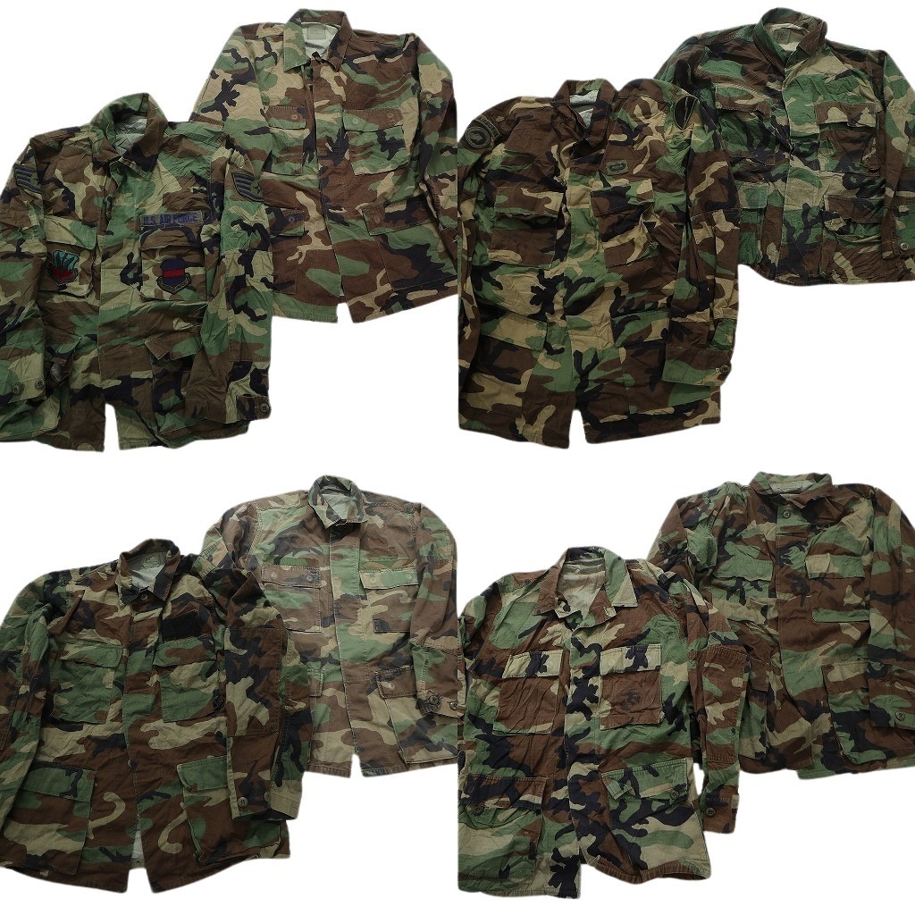 古着卸 まとめ売り フィールドジャケット BDU ウッドランド 米軍実物 ミリタリー 8枚セット (メンズ S /M ) ARMY MS1320 1円スタートの画像1