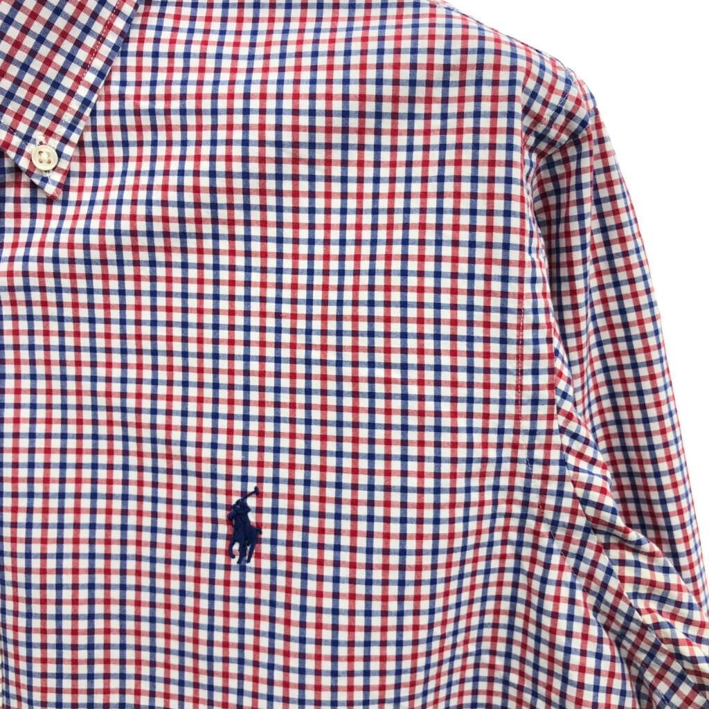 Polo by Ralph Lauren ポロ ラルフローレン ボタンダウンシャツ ワンポイントロゴ チェック マルチカラー (メンズ L) 中古 古着 Q3196_画像3