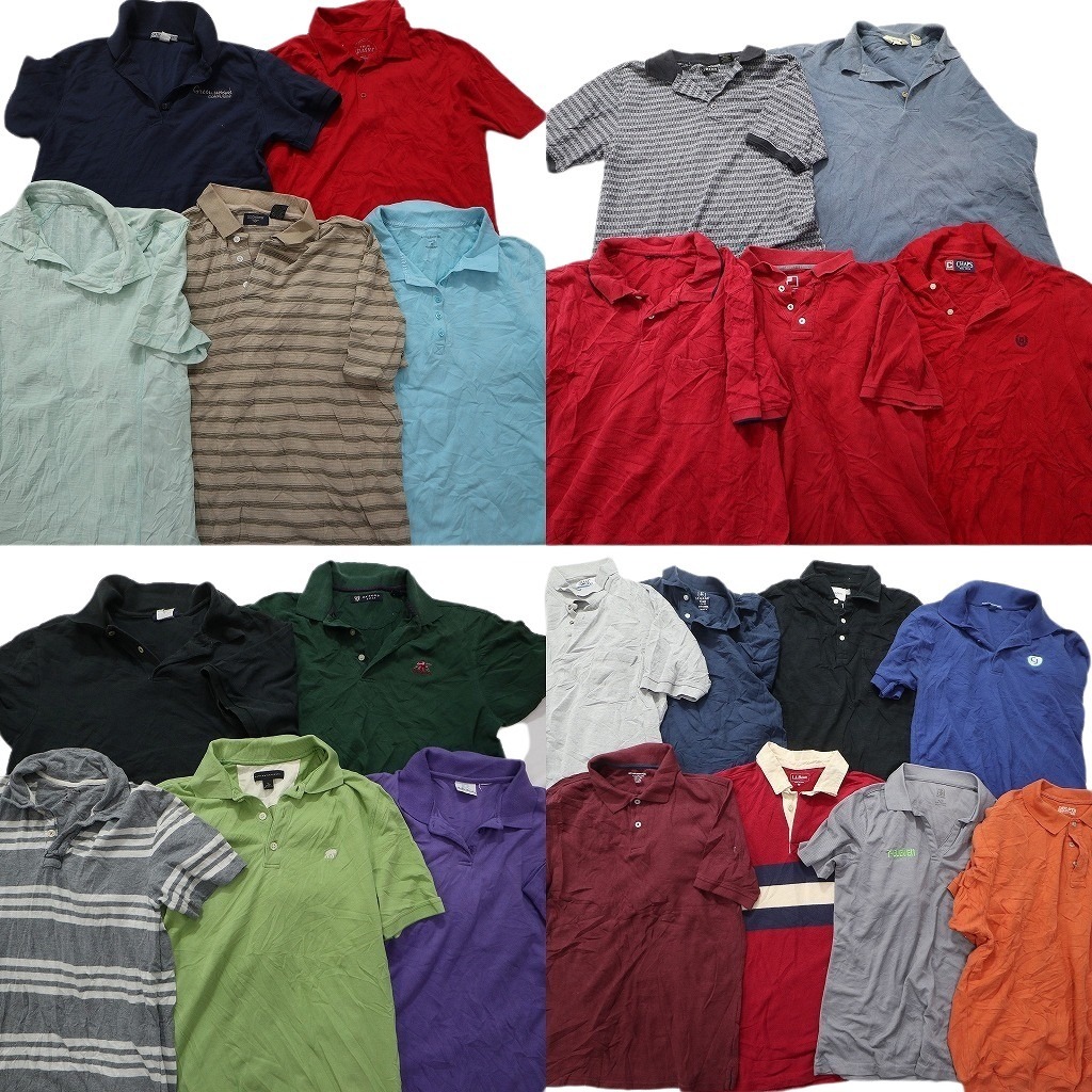 古着卸 まとめ売り ポロシャツ 23枚セット (メンズ XS /M ) 単色系 ワンポイントロゴ MS3801の画像1