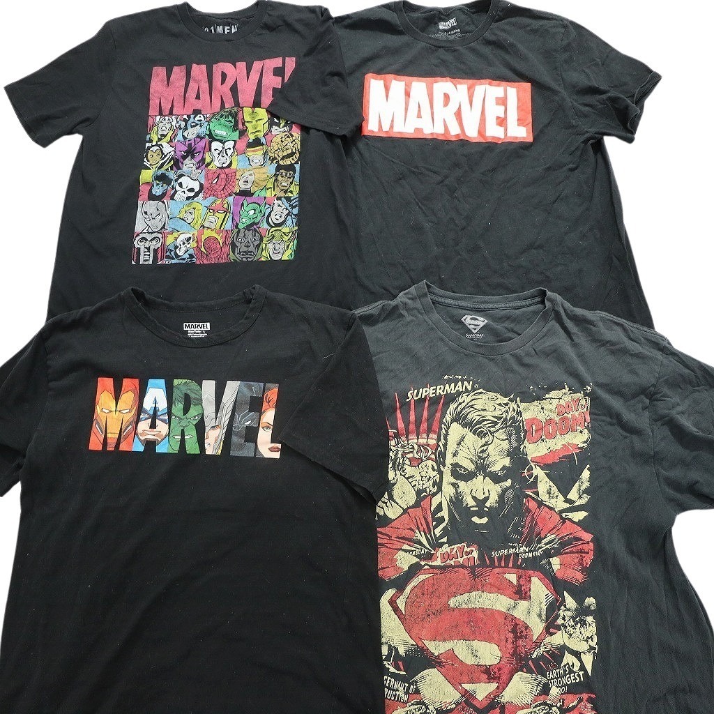 古着卸 まとめ売り マーベル DCコミック 半袖Tシャツ 16枚セット (メンズ /XL ) スーパーマン デッドプール MS3599 1円スタート_画像2