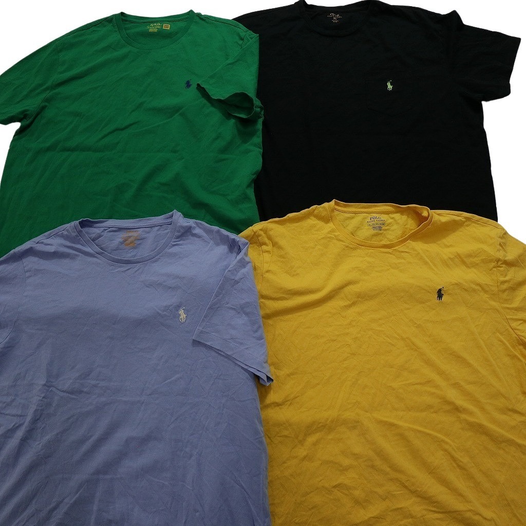 古着卸 まとめ売り ラルフローレン 半袖Tシャツ 16枚セット (メンズ XL /2XL ) ブランドロゴ カラー 胸ポケット MS1793 1円スタートの画像4