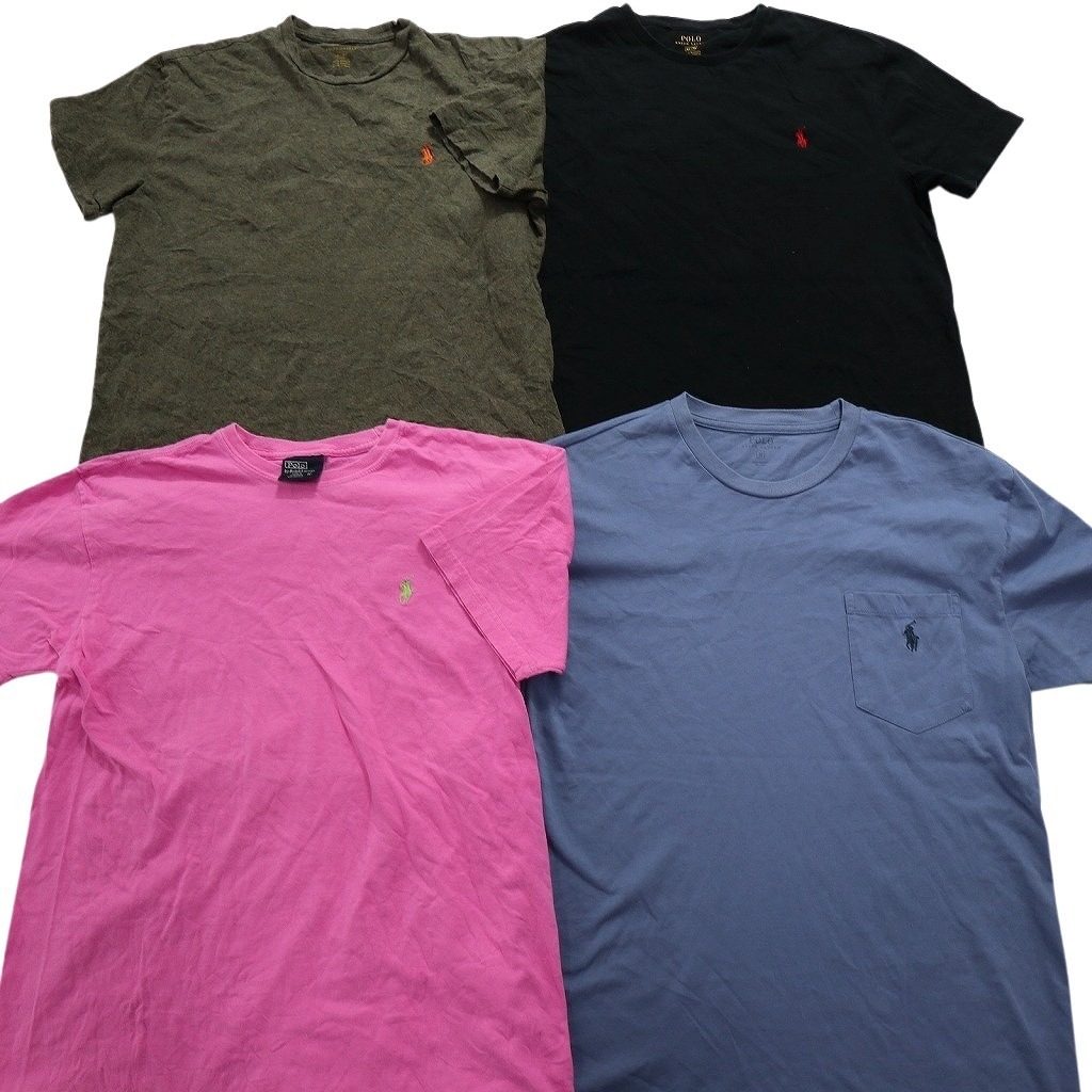 古着卸 まとめ売り ラルフローレン 半袖Tシャツ 16枚セット (メンズ XS /S /Ｍ ) ブランドロゴ カラー 胸ポケット MS1790 1円スタートの画像3