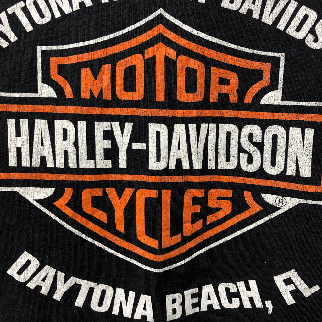 2000年代〜 HARLEY DAVIDSON ハーレーダビッドソン 長袖Ｔシャツ バイクウェア ロゴ ブラック (メンズ L) 中古 古着 Q3451_画像4