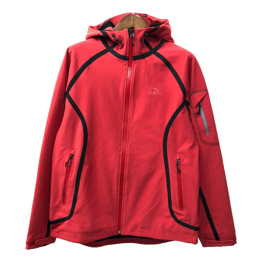 【保存版】 L.L.Bean エルエルビーン ソフトシェル フリースジャケット アウトドア レッド (メンズ L) 中古 古着 Q3464 男性用