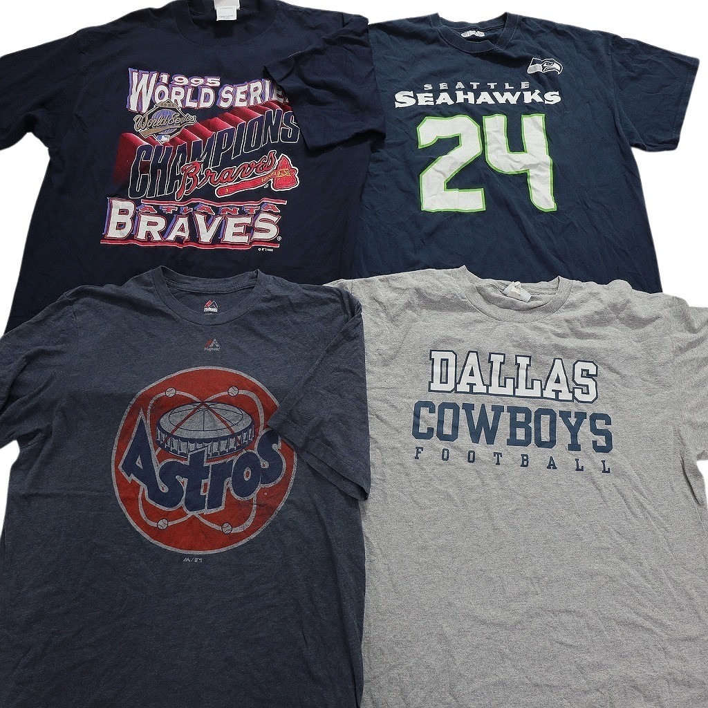 古着卸 まとめ売り プロチーム 半袖Tシャツ 16枚セット (メンズ XL /2XL ) NFL NBA MLB NHL エンゼルス シカゴブルズ MS4244 1円スタートの画像2