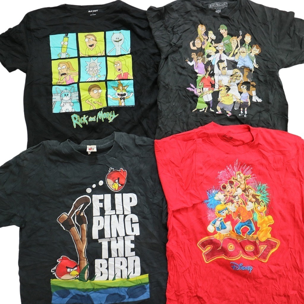 古着卸 まとめ売り キャラクター 半袖Tシャツ 16枚セット (メンズ L /M ) マリオ ミッキー ディズニー MS4604の画像4