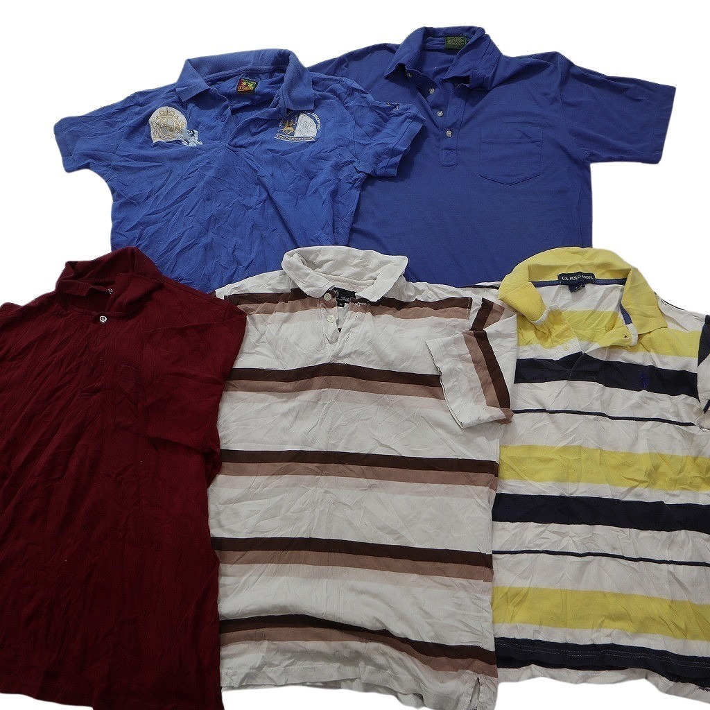 古着卸 まとめ売り ポロシャツ 20枚 (メンズ ) チャップス トミーヒルフィガー ボーダー 総柄 ワンポイントロゴ 胸ポケット MS4723の画像5