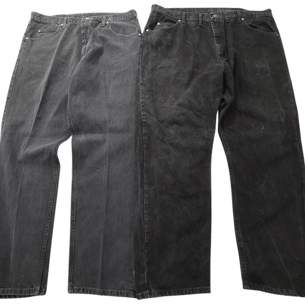 古着卸 まとめ売り Wrangler ラングラー デニム パンツ 8枚セット (メンズ 38 /44 ) ブラックデニム ブランドロゴ MS4764の画像5