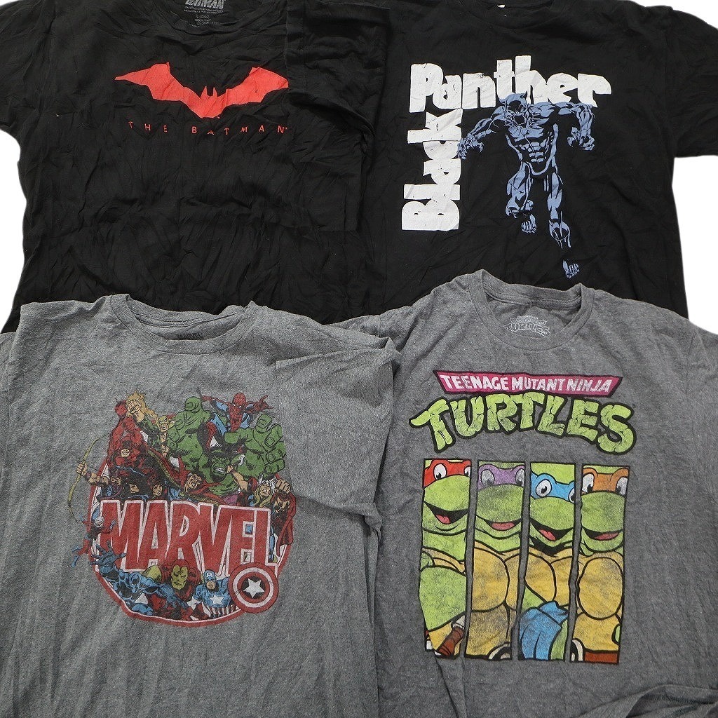 古着卸 まとめ売り マーベル DCコミック 半袖Tシャツ 14枚セット (メンズ L ) タートルズ含む スパイダーマン バッドマン MS5296の画像3