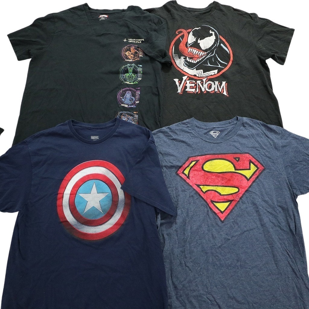 古着卸 まとめ売り マーベル DCコミック 半袖Tシャツ 16枚セット (メンズ L ) バッドマン スーパーマン キャプテンアメリカ MS3600の画像3