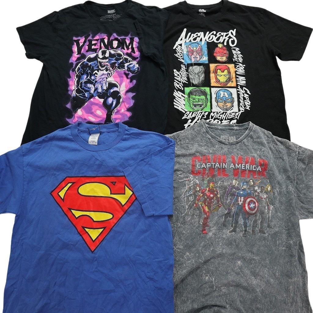 古着卸 まとめ売り マーベル DCコミック 半袖Tシャツ 16枚セット (メンズ L ) バッドマン スーパーマン キャプテンアメリカ MS3600の画像2