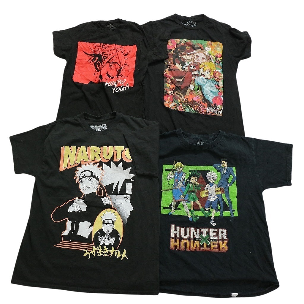 古着卸 まとめ売り キャラクター 半袖Tシャツ 16枚セット (メンズ XS /Ｓ ) アニメ ナルト ハンターハンター MS4240 1円スタートの画像5