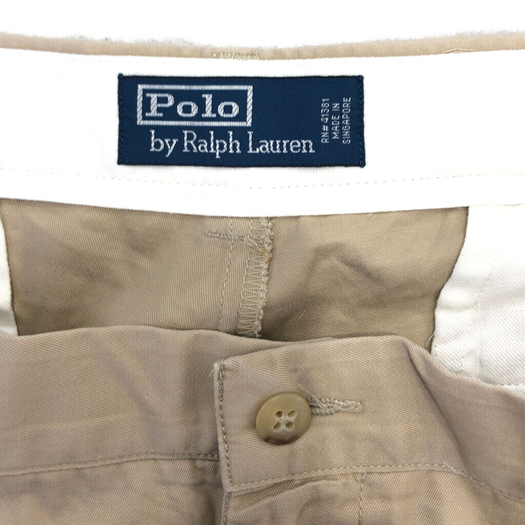 Polo by Ralph Lauren ポロ ラルフローレン 2タック チノパンツ ポロチノ ベージュ (メンズ W34 L32) 中古 古着 Q4244_画像9