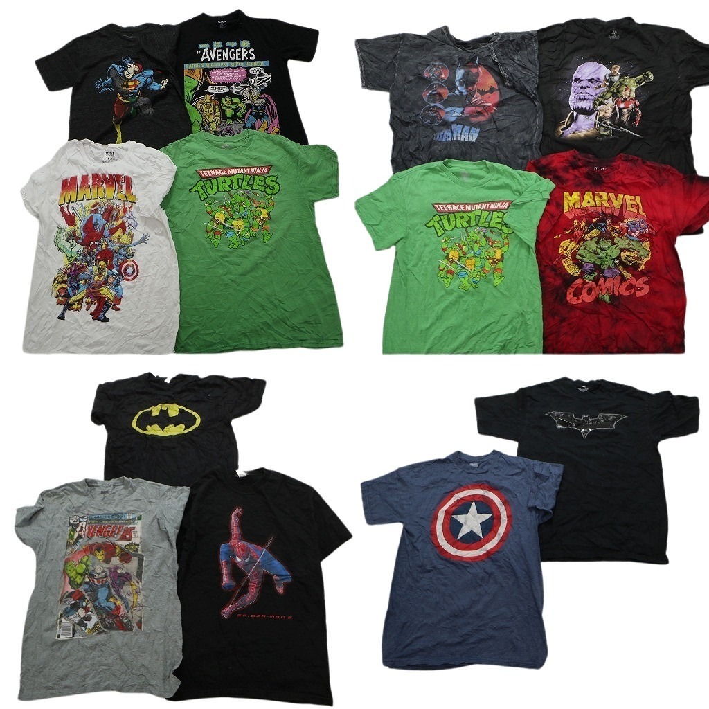 古着卸 まとめ売り マーベル DCコミック 半袖Tシャツ 13枚セット (メンズ S / ) キャプテンアメリカ タートルズ MS4739 1円スタートの画像1