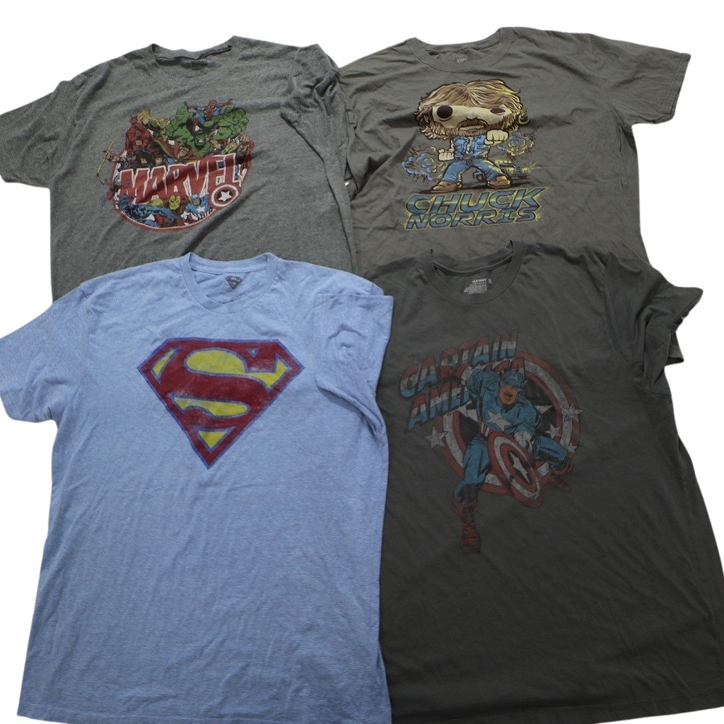 古着卸 まとめ売り マーベル DCコミック 半袖Tシャツ 16枚セット (メンズ XL ) キャプテンアメリカ バッドマン MS4732 1円スタートの画像5