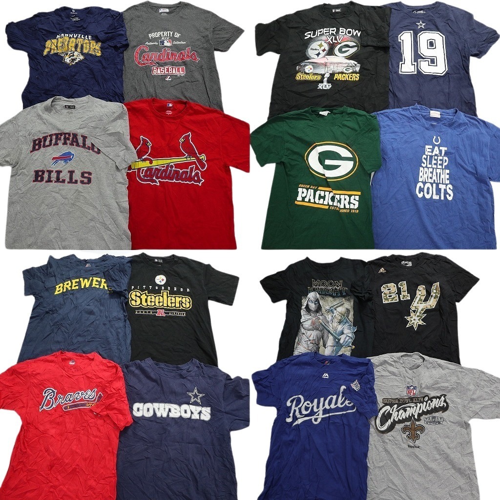 古着卸 まとめ売り プロチーム NHL 半袖Tシャツ 16枚セット (メンズ S /M ) 単色系 カジュアル系 ドラマTシャツ含む MS4978 1円スタートの画像1