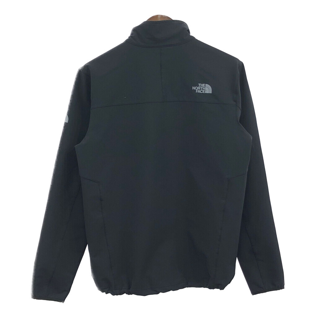 THE NORTH FACE ノースフェイス WINDWALL 企業ロゴ ソフトシェルジャケット アウトドア ブラック (メンズ M) 中古 古着 Q4461_画像2