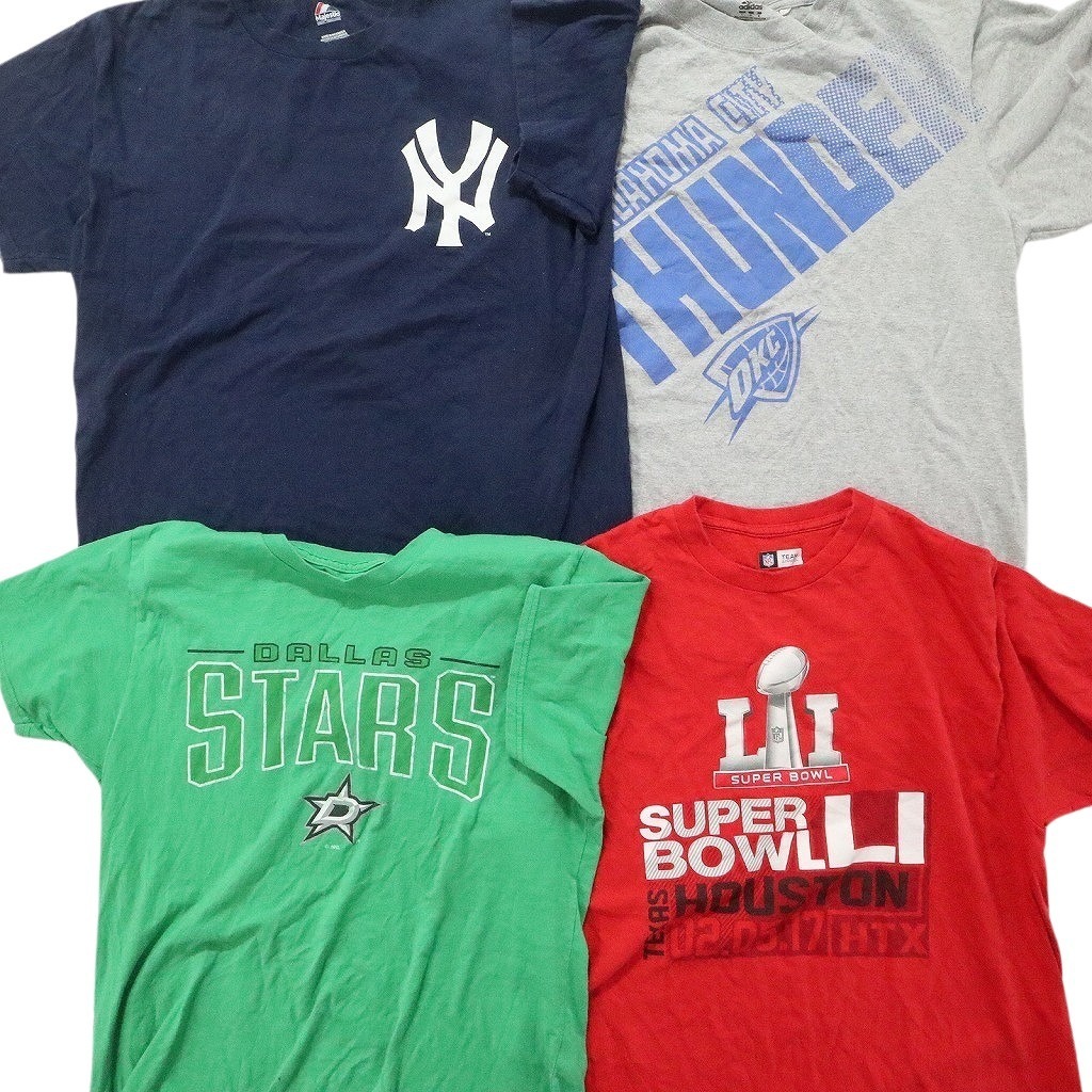 古着卸 まとめ売り プロチーム 半袖Tシャツ 17枚セット (メンズ L ) ロゴプリント カレッジ NFL NHL NBAメジャー MS6247の画像2