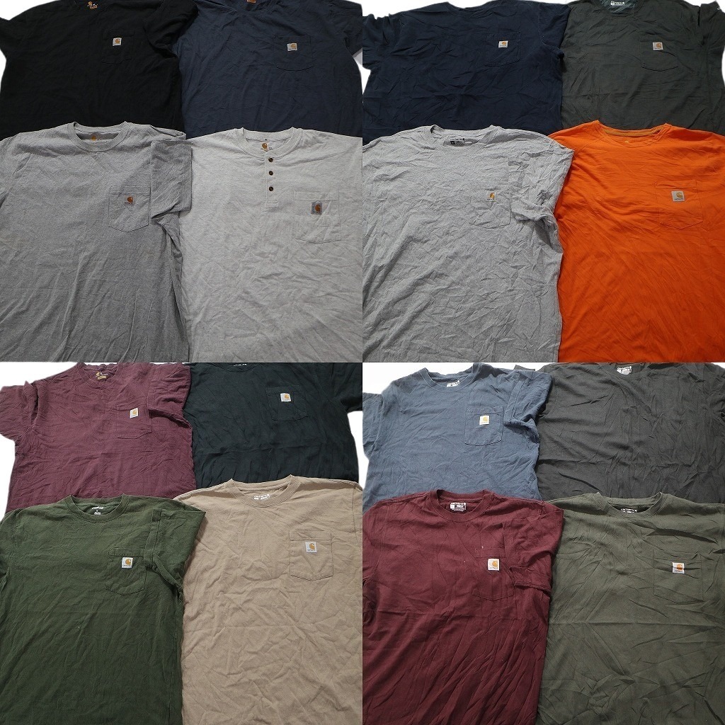 古着卸 まとめ売り ブランドMIX カーハート半袖Tシャツ 16枚セット (メンズ L /XL /2XL ) 無地 ワンポイント 胸ポケット MS6583の画像1