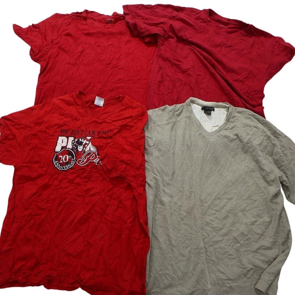 古着卸 まとめ売り カラーmix プリント 半袖Tシャツ 19枚セット (メンズ 2XL ) 無地 Vネック ラングラー MS1902 1円スタートの画像5