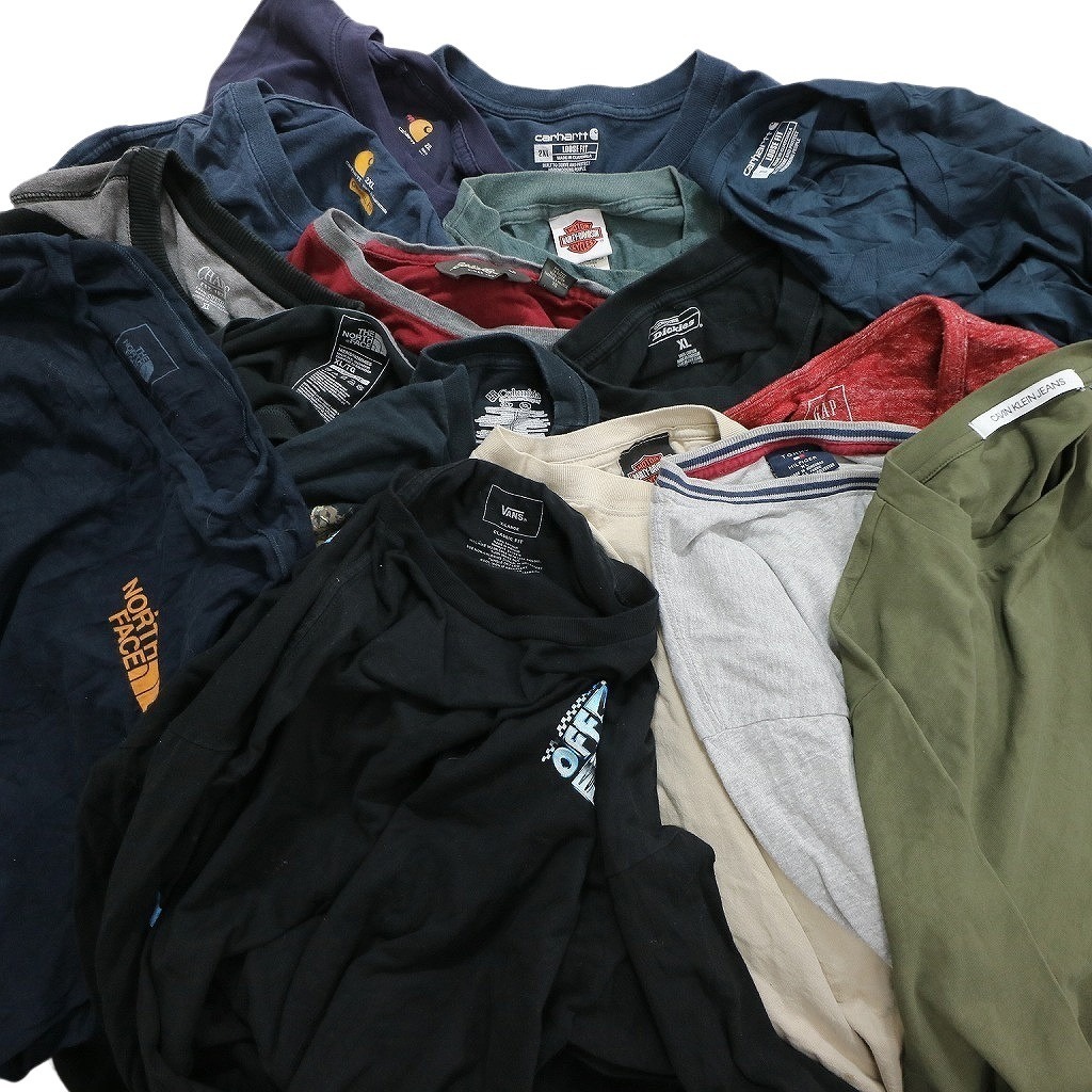 古着卸 まとめ売り ブランドMIX 長袖Tシャツ 16枚セット (メンズ XL /2XL ) ハーレー ノースフェイス カーハート MS2238 1円スタートの画像6