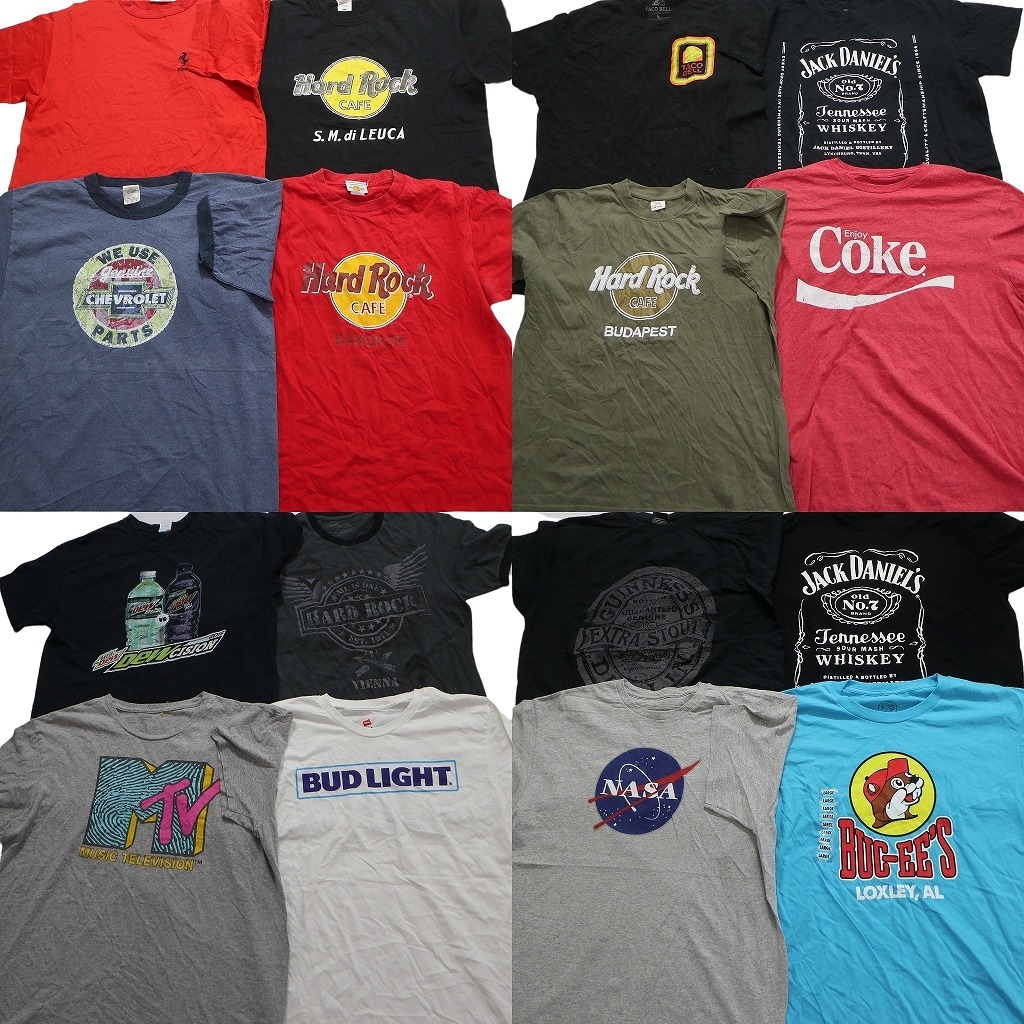 古着卸 まとめ売り 有名企業 半袖Tシャツ 16枚セット (メンズ L )コカ・コーラ ハードロックカフェ NASA MS6839の画像1