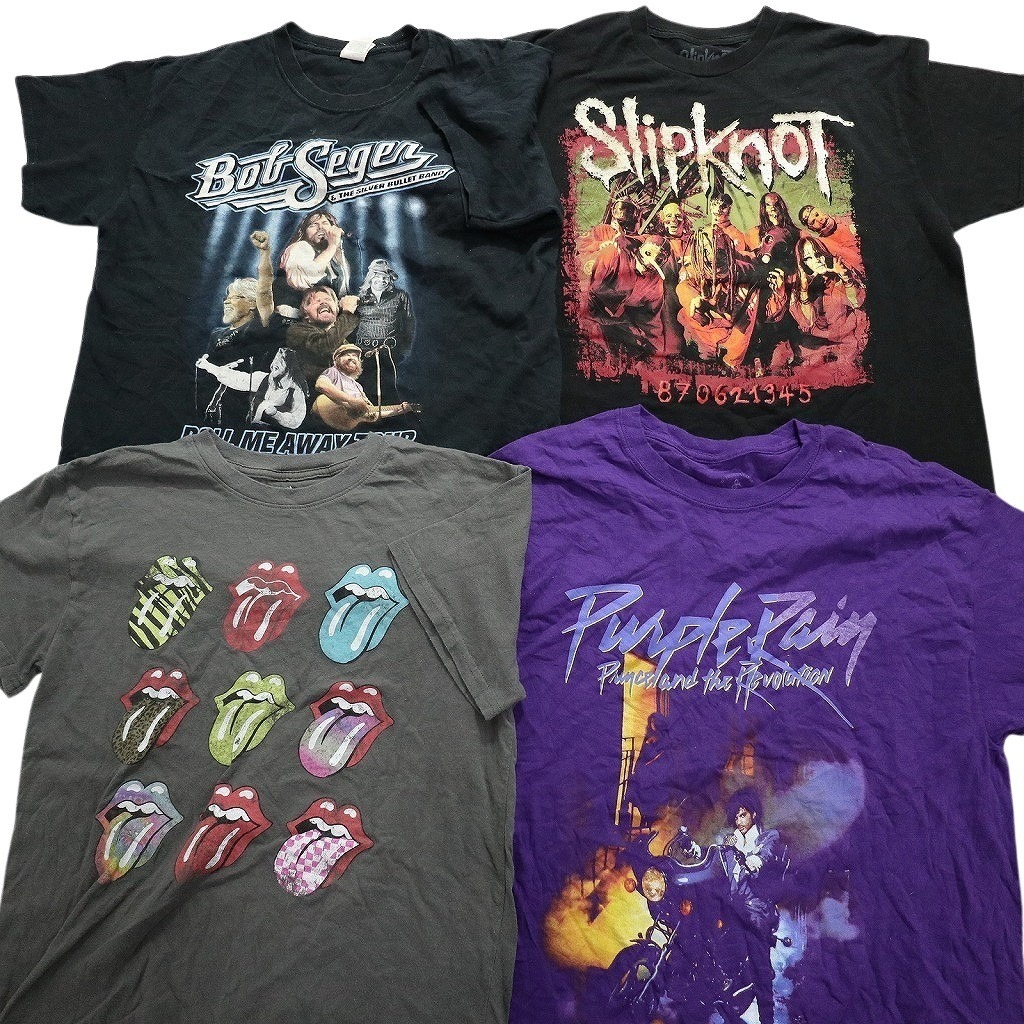 古着卸 まとめ売り 音楽・バンド 半袖Tシャツ 14枚セット (メンズ L ) ACDC メタリカ ストーンズ MS6905_画像3