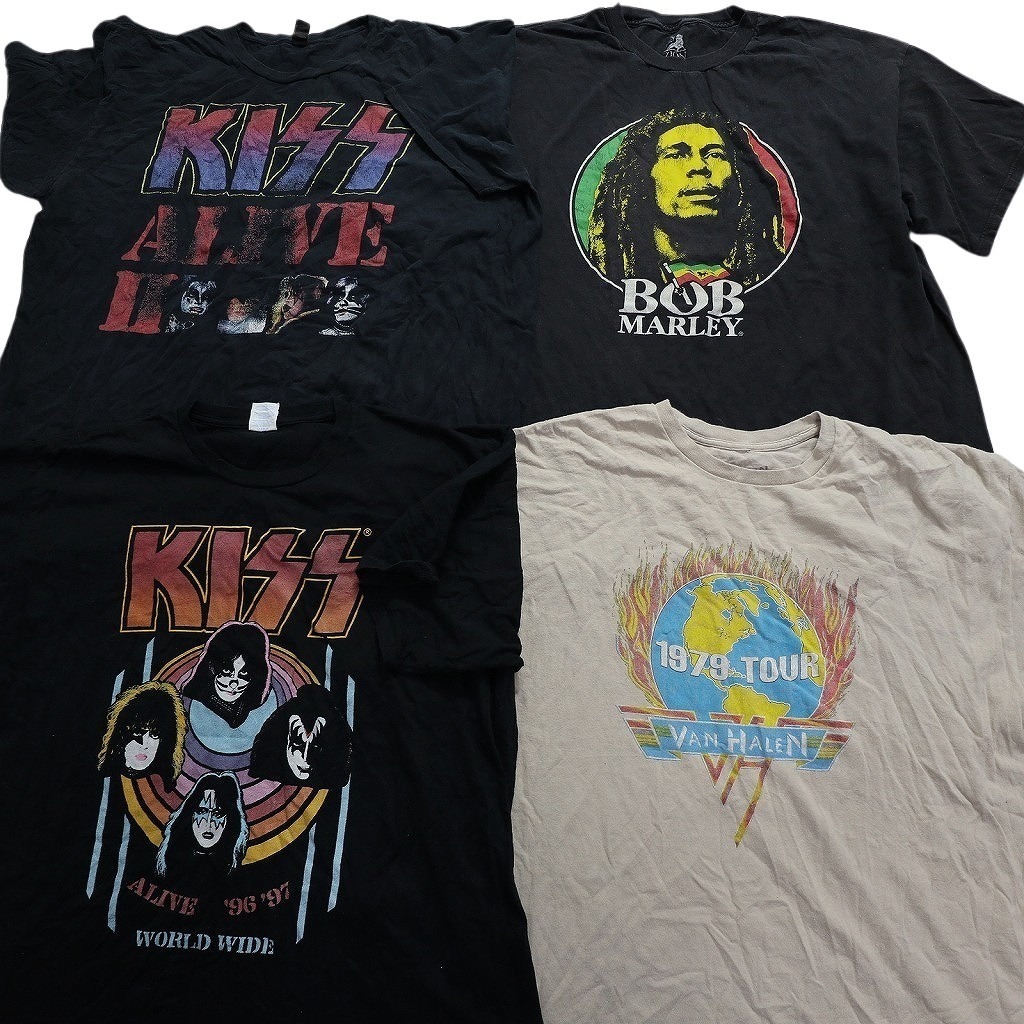 古着卸 まとめ売り 音楽・バンド 半袖Tシャツ 16枚セット (メンズ 2XL /3XL ) ACDC KISS ボブマーリー MS6913の画像4