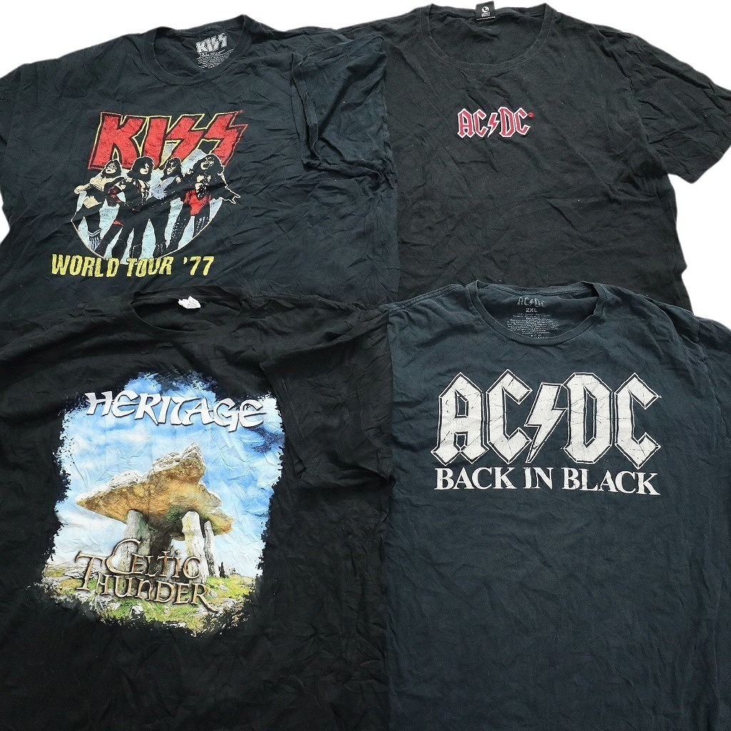 古着卸 まとめ売り 音楽・バンド 半袖Tシャツ 16枚セット (メンズ 2XL /3XL ) ACDC KISS ボブマーリー MS6913_画像3