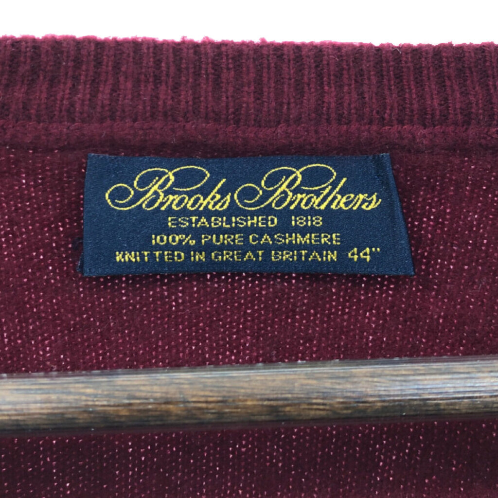 イギリス製 Brooks Brothers ブルックスブラザーズ カシミア ニット セーター ワインレッド (メンズ 44) 中古 古着 Q4711_画像5