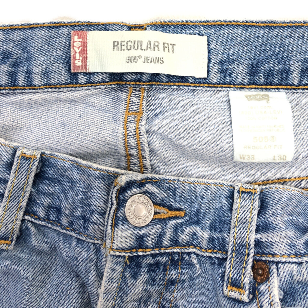 00年代 Levi's リーバイス 505 デニムパンツ アメカジ ライトブルー (メンズ W33 L30) 中古 古着 Q4785_画像9