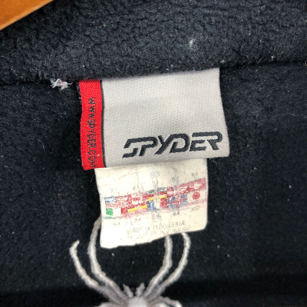 SPYDER スパイダー フリースジャケット アウトドア ワンポイント ブラック (メンズ XL) 中古 古着 Q4819_画像6