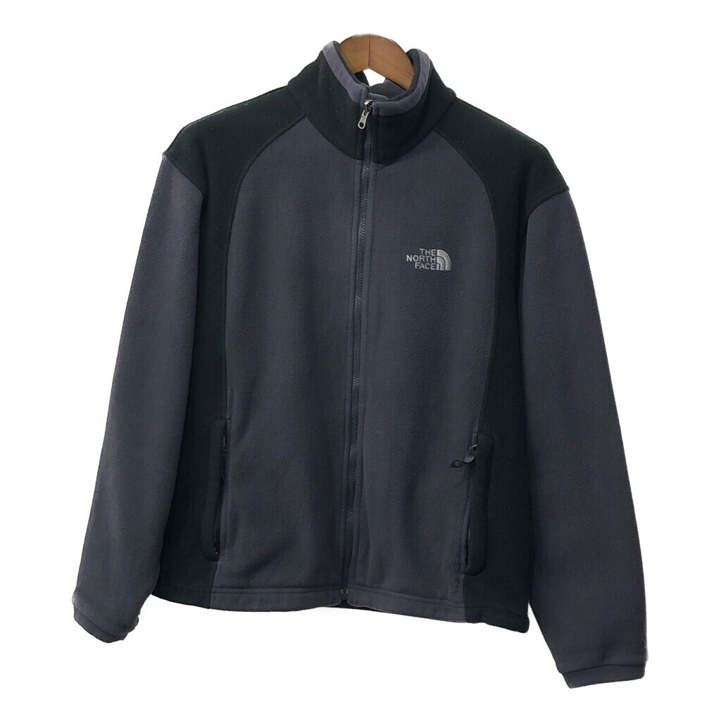 THE NORTH FACE ノースフェイス フリースジャケット アウトドア キャンプ ジップアップ ロゴ グレー (メンズ S) 中古 古着 Q4841_画像1