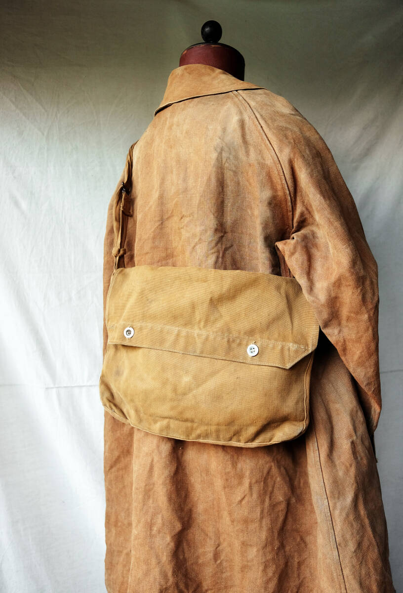 1930\'s 1940\'s France Vintage linen canvas myu Z shoulder bag 30s 40s French Vintage 