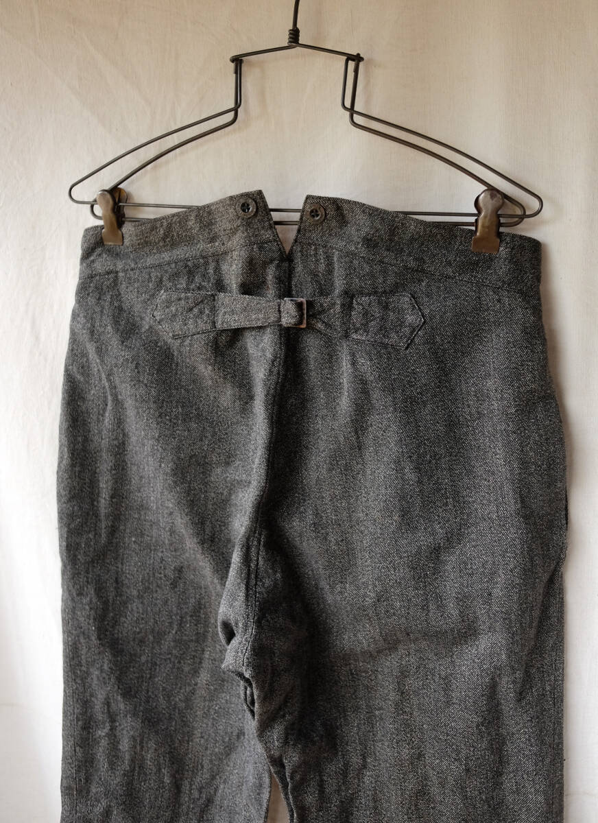 1940\'s Vintage British Army whirligig salt cotton plizna- work pants stencil 40s Work jacket POW
