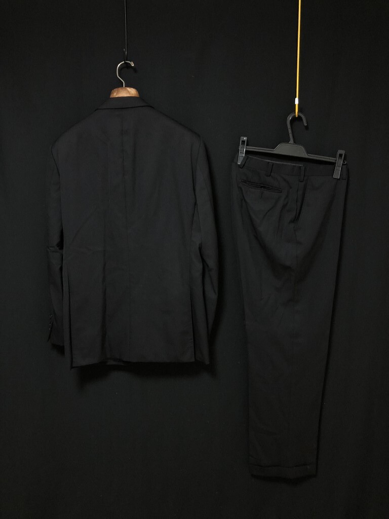 ◆BURBERRY BLACK LABEL バーバリー ブラックレーベル ブラックシングルスーツ 上下セットアップ 黒 Lの画像3