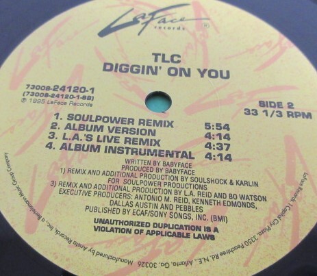 * record LP 12 -inch diggin on you TLC R&B RB analogue jacket diggin\' remix remix Club crazy sexy cool *L243