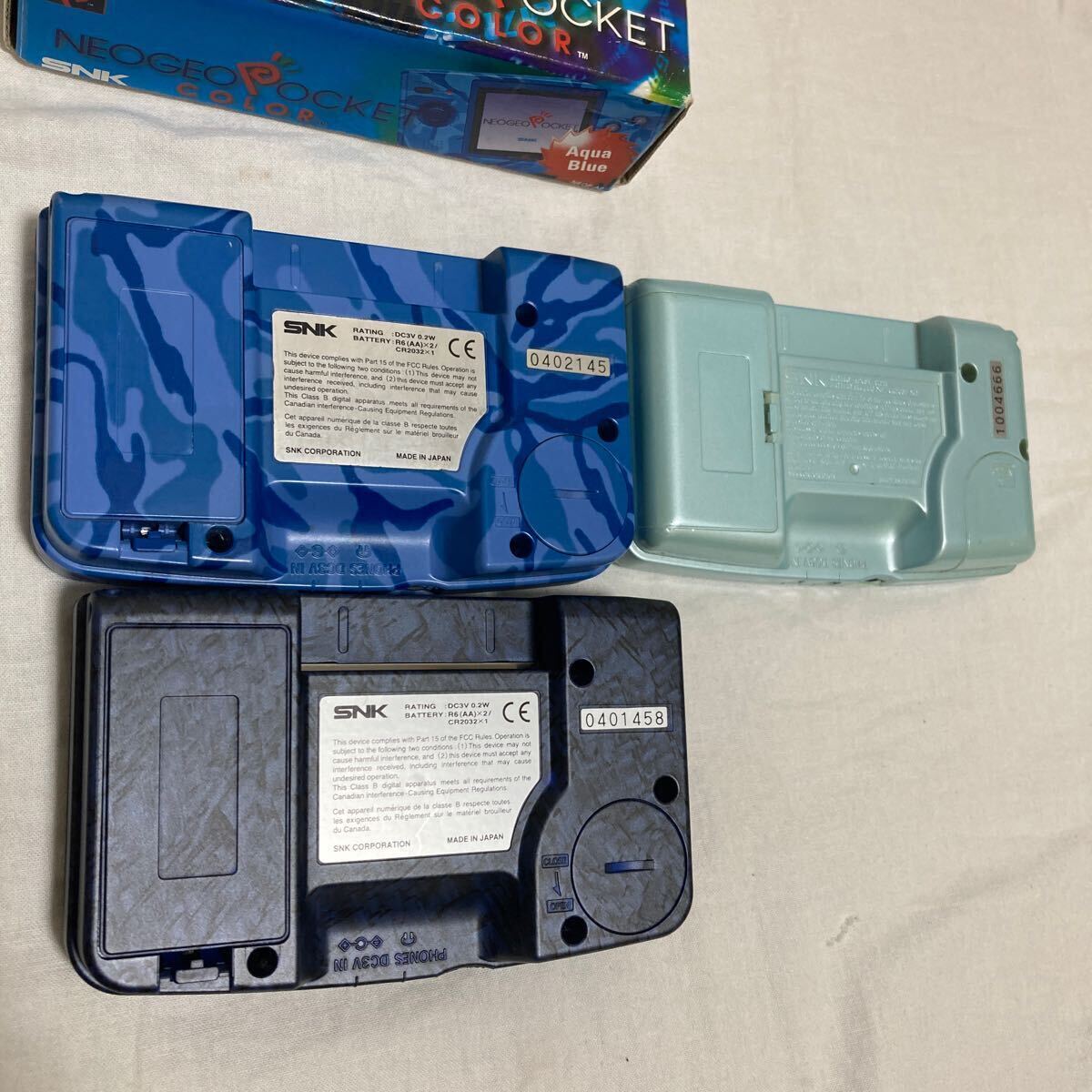 SNK NEOGEO POCKET ネオジオポケットカラー 本体3台セット ソフト起動確認済 現状品