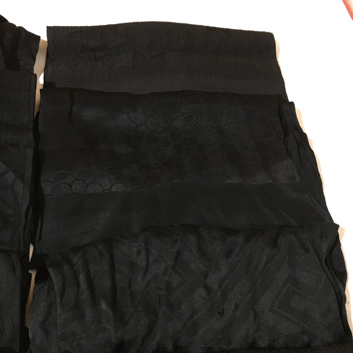 帯揚げ20本まとめ売り 黒色 喪服用 女性和装 着物小物 和服 素材色々の画像7