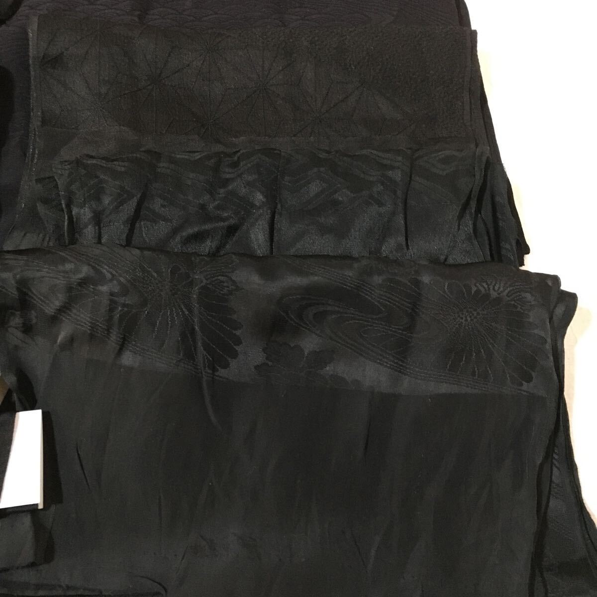 帯揚げ20本まとめ売り 黒色 喪服用 女性和装 着物小物 和服 素材色々の画像5
