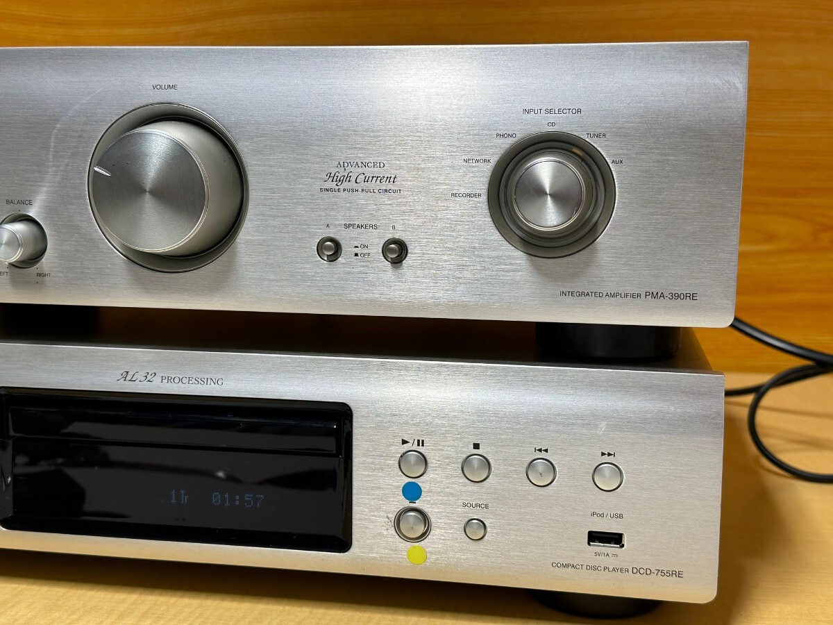 DENON／ デノン　コンパクトディスクプレーヤー　DCD-755RE　インテグレーテッドアンプ　PMA-390RE　2019年製　動作確認済み!_画像4