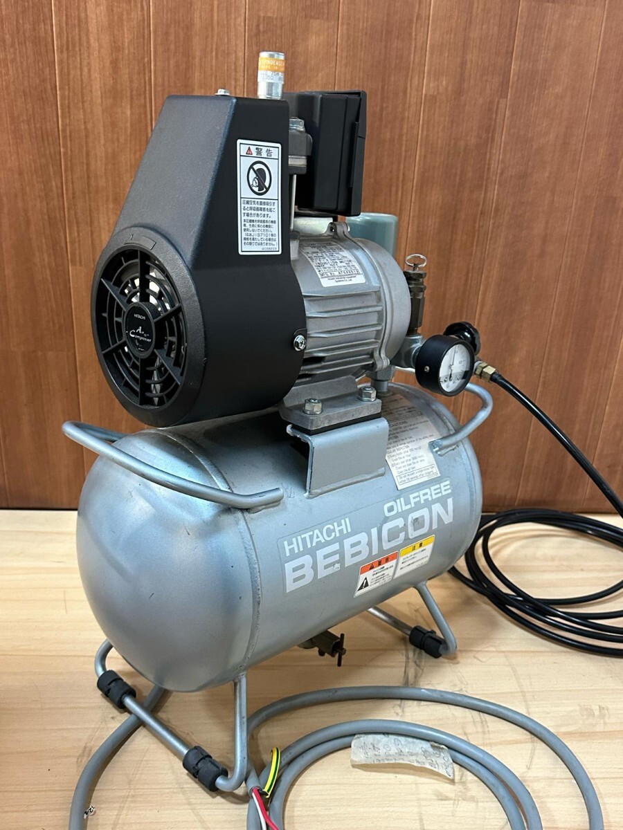 HITACHI OIL FREE BEBICON oil free be Vicon air compressor 0.20P-5S made in Japan operation verification ending!