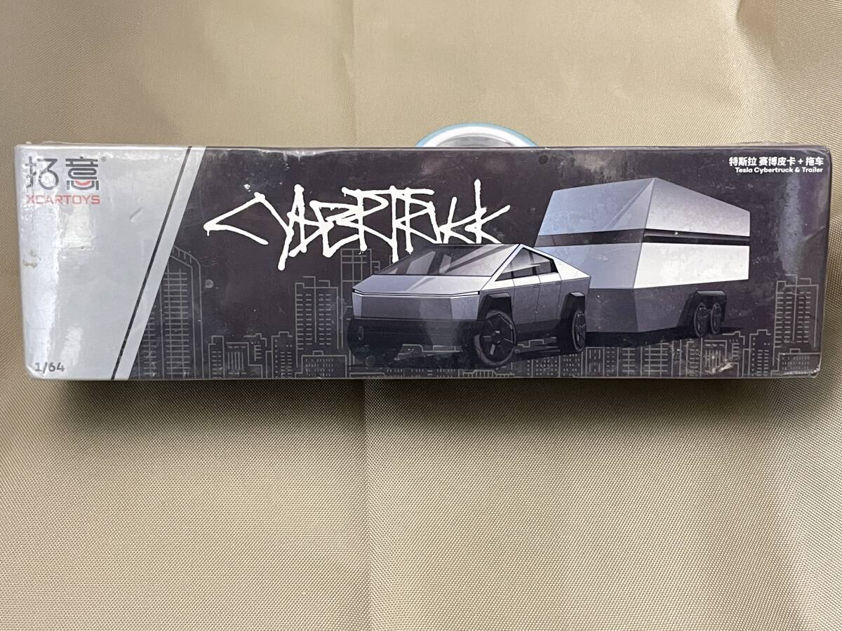 拓意1/64 Tesla Cybertruck & Trailer テスラサイバートラック トレラー付き_画像1