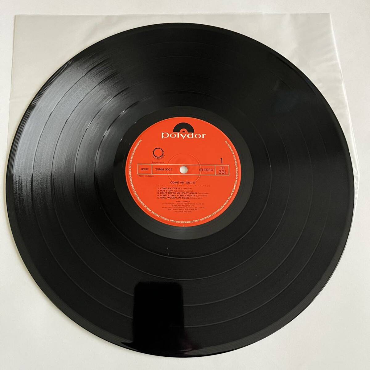 [ 国内盤 帯付き LP ] Whitesnake / Come An' Get It [ 28MM 0027 ] ホワイトスネイク ジョンロード バーニーマースデンの画像3