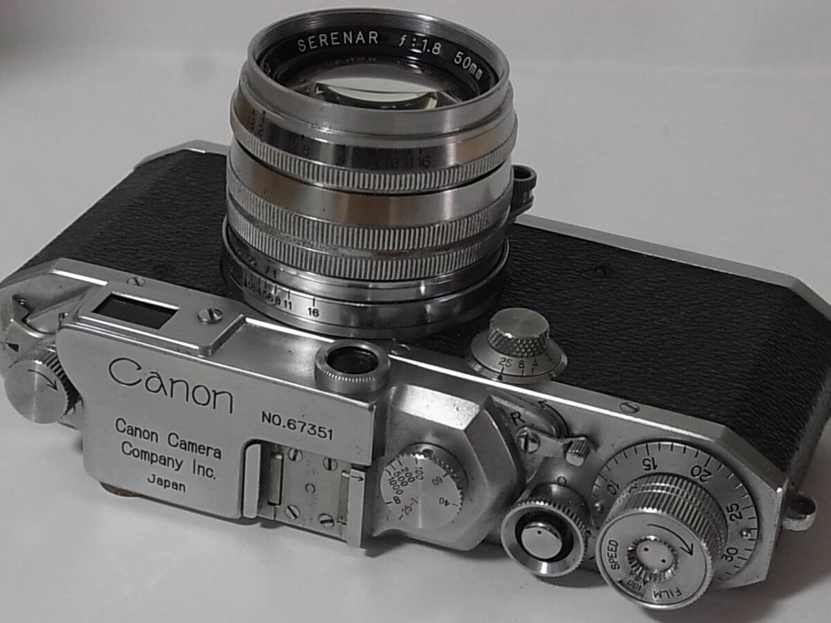 キャノン CANON M39(L39スクリューマウント)レンジファインダーカメラ Canon ⅢA型 NO.67351 SERENAR 50㎜ F1.8 Canon Camera Co.Japanの画像1