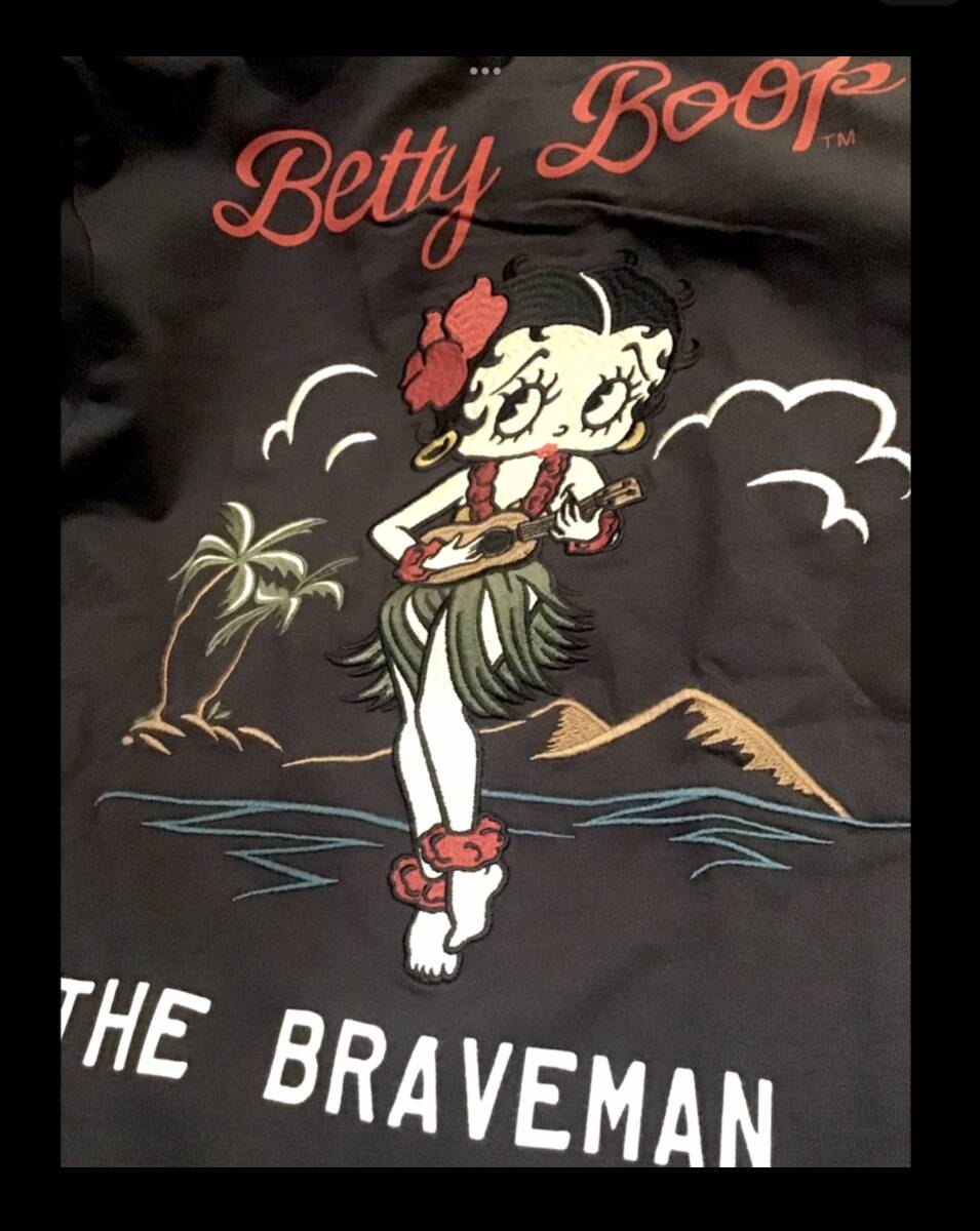 ベティブープ★新品★2415★Tシャツ【XXL】スミクロ★BETTYBOOP★THEBRAVEMAN★BBB-2415★刺繍★ネバーマインド★アメリカンロングリバー55_★BETTY BOOP★刺繍★大阪アメリカ村