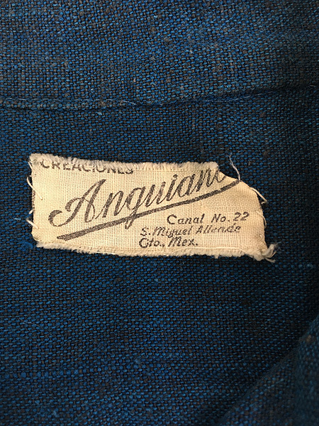 古着 70s Anguiano フロント ストライプ コットン シャツ ジャケット XL位_画像5