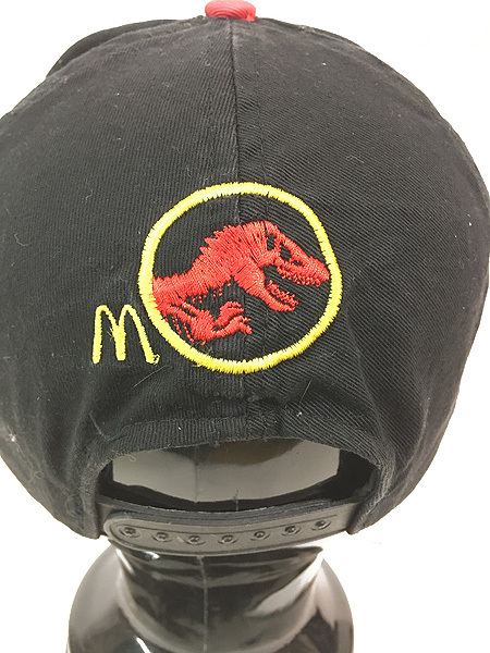 雑貨 古着 90s Jurassic Park × McDonald Wネーム 映画 ムービー チーム デザイン 6パネル キャップ 帽子 古着_画像6