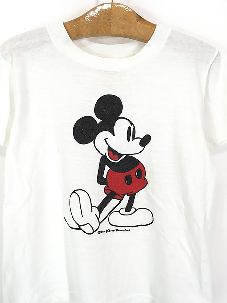 キッズ 古着 80s USA製 Walt Disney Mickey ミッキー キャラクター Tシャツ 12 9歳位 古着_画像2