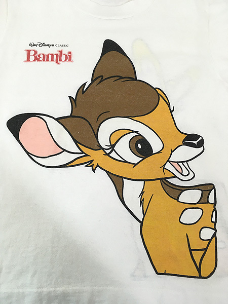 キッズ 古着 80s Walt Disney Classic BANBI バンビ BIG プリント キャラクター Tシャツ 12歳以上位 古着_画像6